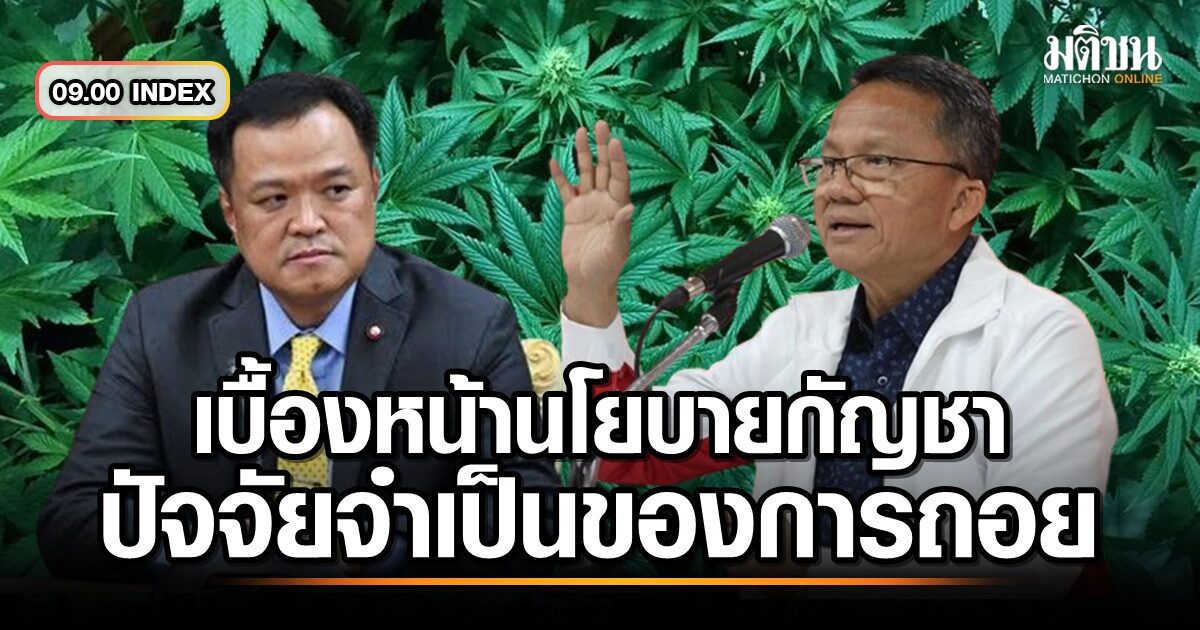 09.00 INDEX ​​​เบื้องหน้า นโยบาย กัญชา ​​​ปัจจัย จำเป็น ของการถอย