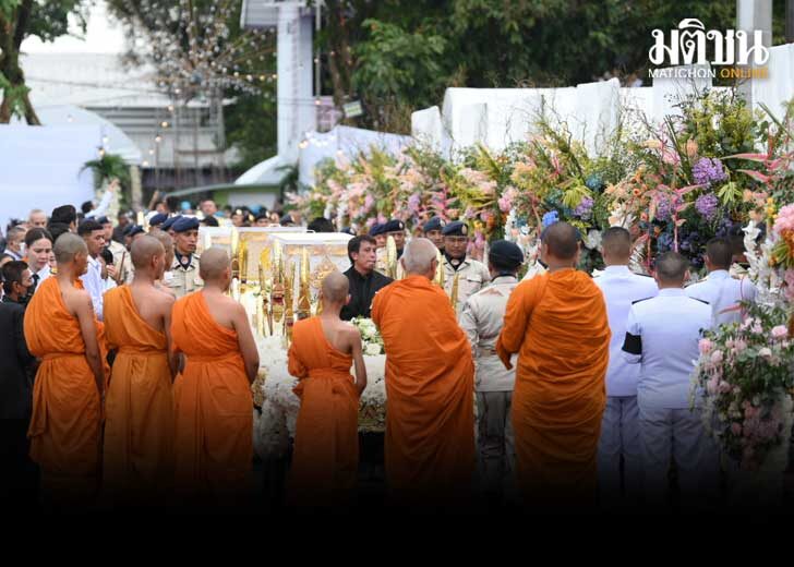 ร่ำไห้ระงม เริ่มพิธีพระราชทานเพลิงศพครู-นักเรียน 23 ราย รถบัสทัศนศึกษาไฟไหม้