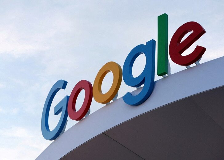 FILE PHOTO: The Google logo is seen on the Google house at CES 2024