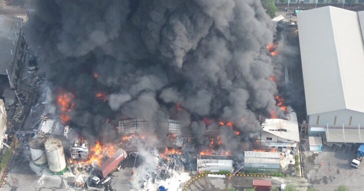 Factory fire in Bekasi