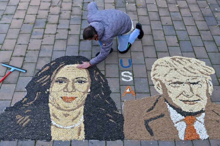 KOSOVO-US-VOTE-HARRIS-TRUMP-ART