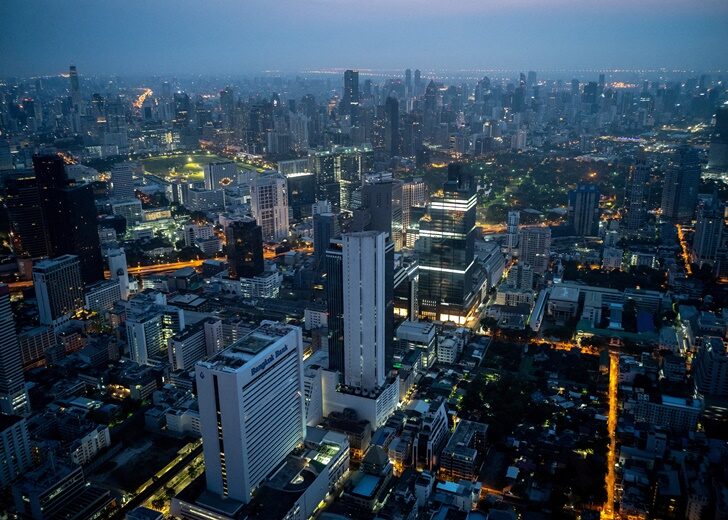 FILE PHOTO: Bangkok's skyline photographed before sunrise in Bangkok