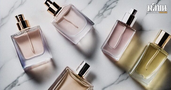 Elegant,Perfume,Bottle,Design,,Multiple,Perfume,Bottles,,Packshot,From,Above,