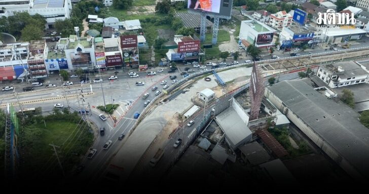 จ่อปิดทางแยกหลัก วางท่อระบายน้ำ