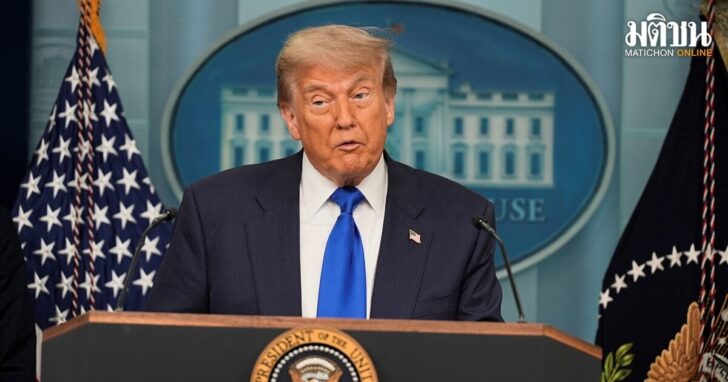 U.S. President Trump speaks to the media at the White House in Washington