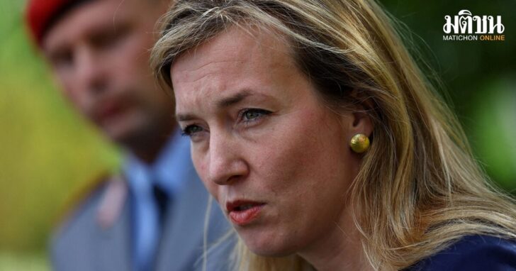 FILE PHOTO: Siemtje Moeller State Secretary at the German Ministry of Defence addresses the media in representation of sick Defense Minister Boris Pistorius during the Ukraine Contact Group at Ramstein airbase