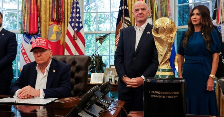 U.S. President Trump makes an announcement on 2026 FIFA World Cup, at the White House