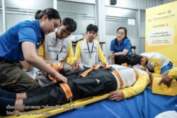 อบรมกู้ชีพประจำปี “สิงห์อาสา + ศูนย์กู้ชีพนเรนทร” ซ้อมใหญ่จำลองเหตุแผ่นดินไหว