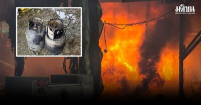 ระทึก ไฟไหม้ตลอดนัดถนนขวาง จ.ภูเก็ต เหตุถังแก๊สรั่ว