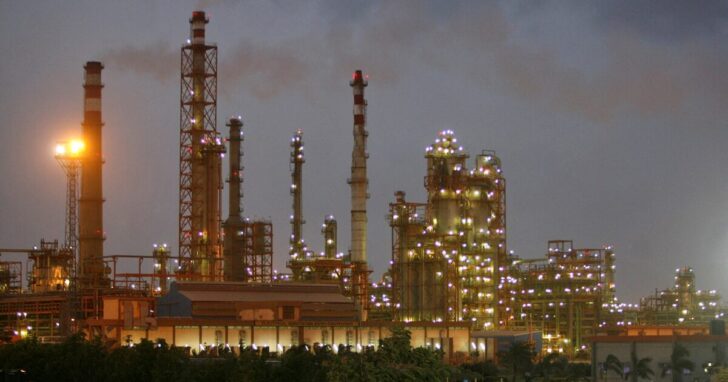 FILE PHOTO: A general view of Vadinar refinery operated by EOL is pictured in Gujarat