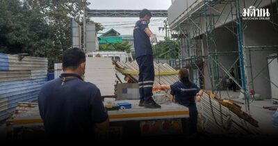 สลด เครนยกแผ่นปูนขึ้นไปจนถึงชั้น 13 ก่อนร่วงลงมาทับคนงาน เสียชีวิตคาที่