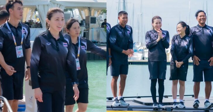 พระราชินี ทรงลงทะเบียน ชั่งน้ำหนักนักกีฬา และทรงร่วมทดสอบสนามแข่งเรือใบ ในนามทีมชาติไทย
