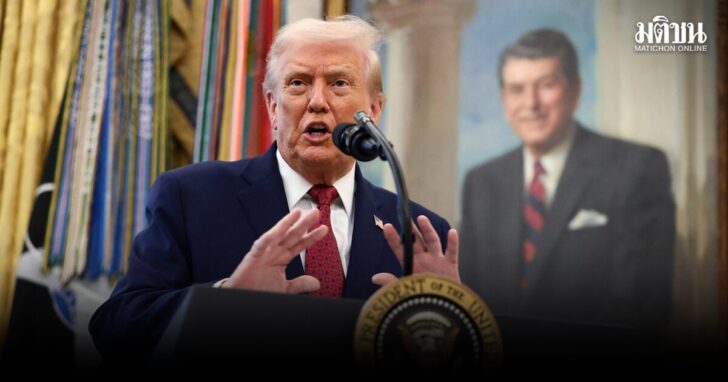 U.S. President Donald Trump participates in a Mexican Border Defense Medal presentation at the White House in Washington