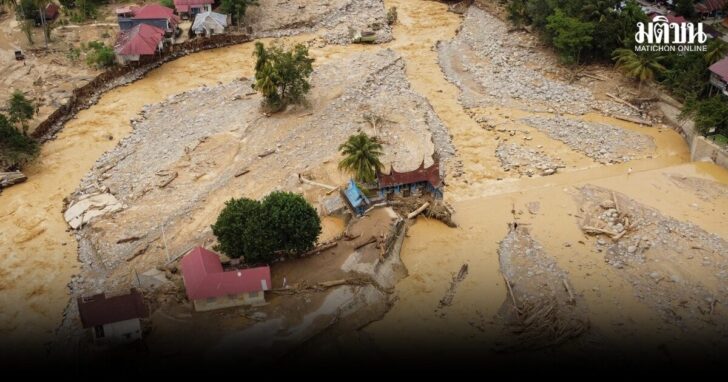 Area hit by flash floods in Padang, West Sumatra