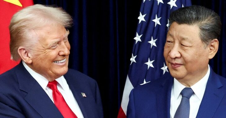 FILE PHOTO: U.S. President Donald Trump meets with Chinese President Xi Jinping on the sidelines of the APEC summit, in Busan