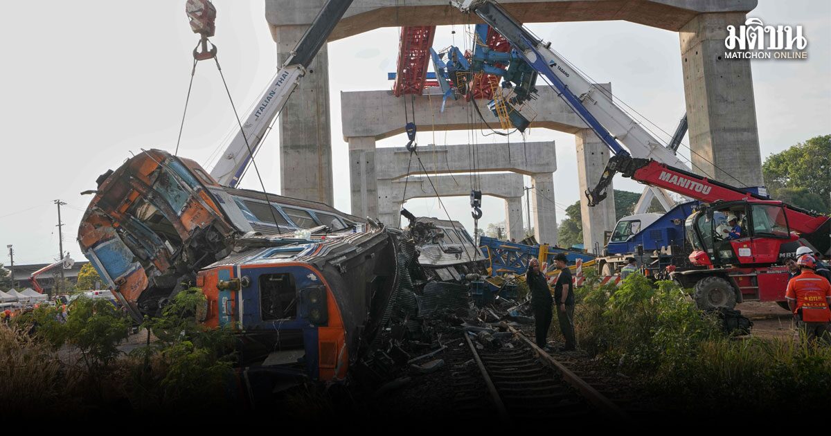 พบแล้ว 3 เคส สูญหาย เครนรถไฟโคราชถล่ม อยู่ในการดูแล รพ.มหาราชฯ