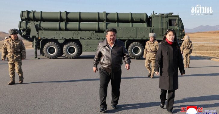 North Korean leader Kim Jong Un directs test of large-caliber multiple-rocket launch system
