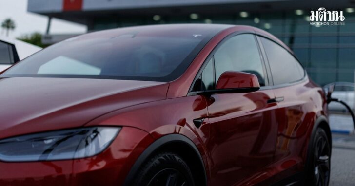 Tesla Model Y at a Tesla dealership in California
