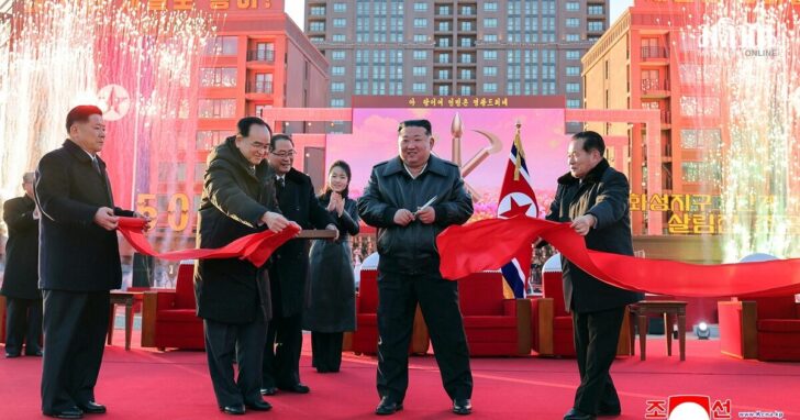 North Korean leader Kim Jong Un attends housing complex completion ceremony in Pyongyang