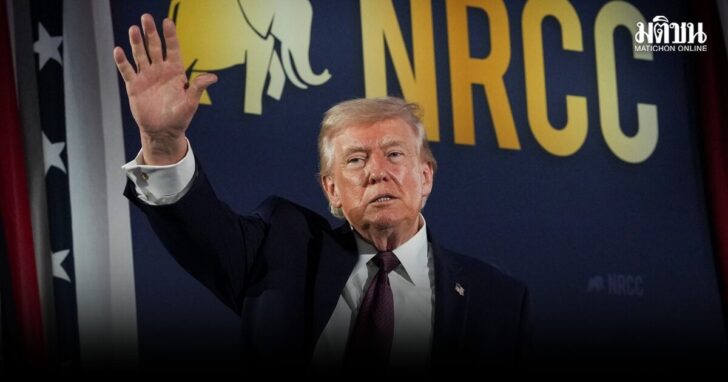 U.S. President Donald Trump gives remarks at the National Republican Congressional Committee (NRCC) annual fundraising dinner in Washington