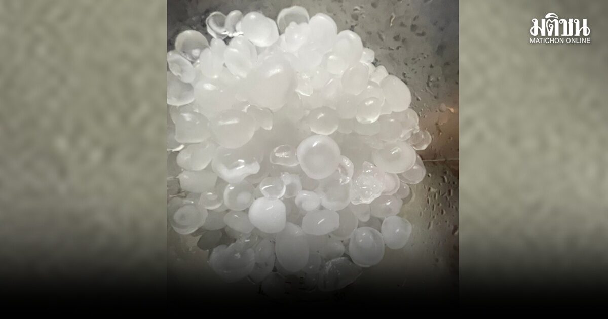 พายุลูกเห็บถล่มกำแพงเพชร ชาวบ้านอึ้ง ขนาดเท่าก้อนน้ำแข็ง บอก 40 ปีไม่เคยเห็น