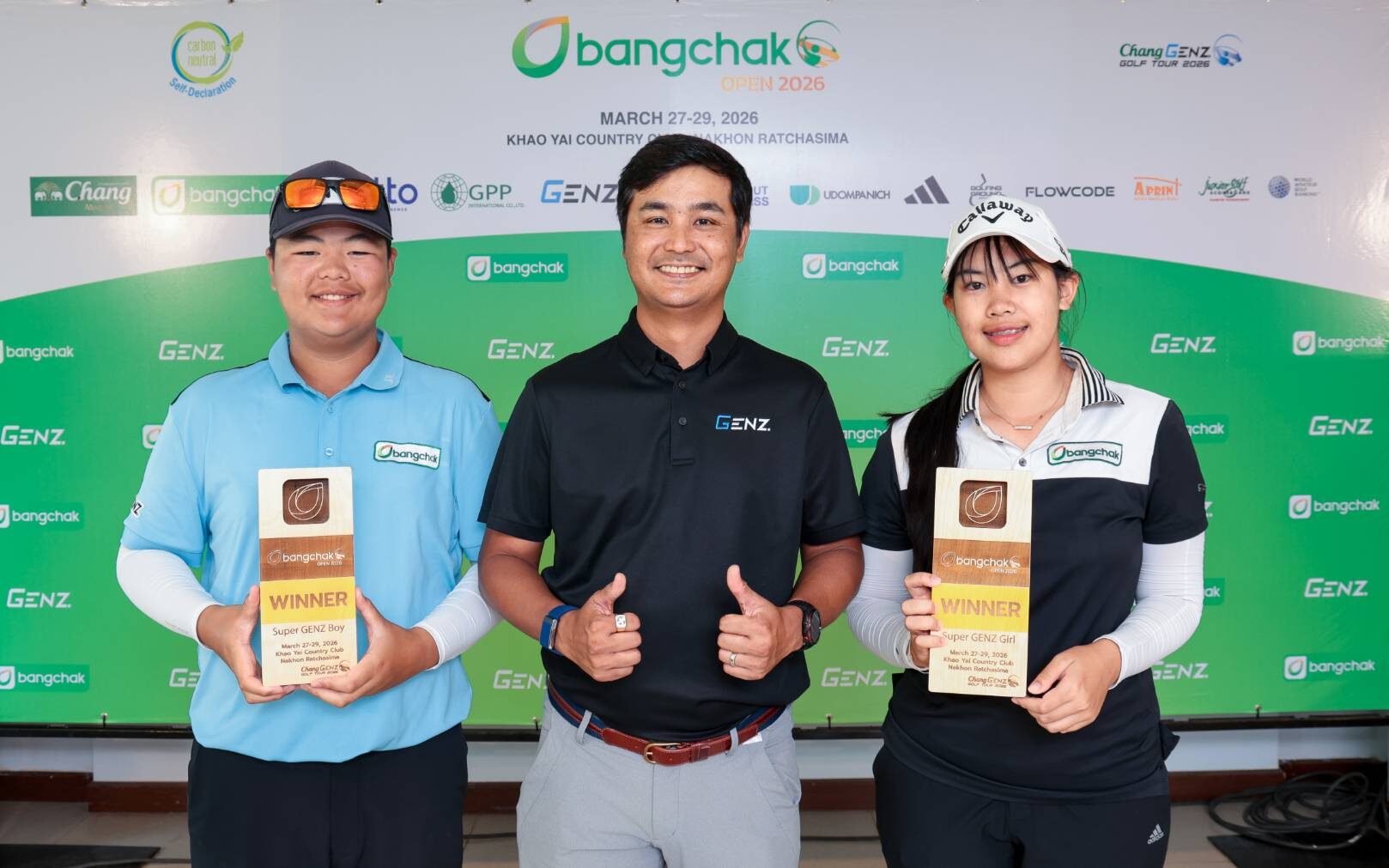 ณภัทร-ภัสธนมนท์ รับแชมป์ ซูเปอร์ บอย-เกิร์ล สะวิงบางจาก โอเพ่น