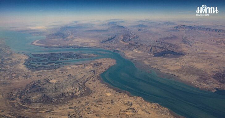 FILE PHOTO: An aerial view of the island of Qeshm, separated from the Iranian mainland by the Clarence Strait