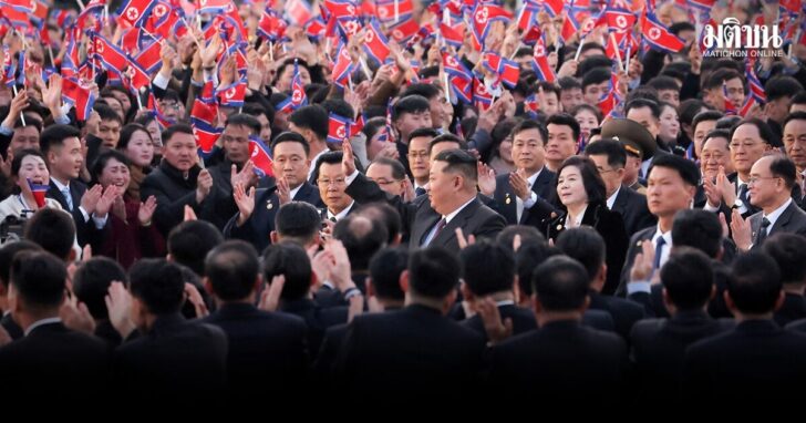 North Korean leader Kim Jong Un attends an event celebrating the work of the first session of the Supreme People's Assembly in Pyongyang