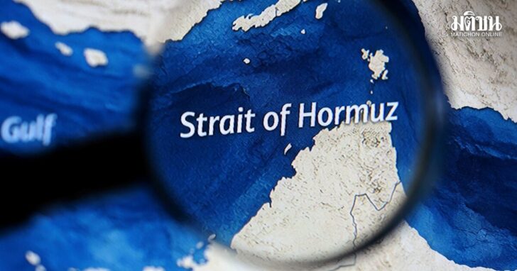 Illustration shows map showing the Strait of Hormuz