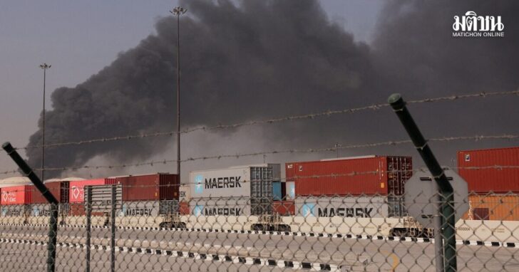 FILE PHOTO: Smoke billows after Iranian attack, following United States and Israel strikes on Iran