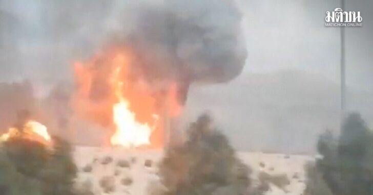 Smoke and flames rise from the South Pars gas field, in Asaluyeh