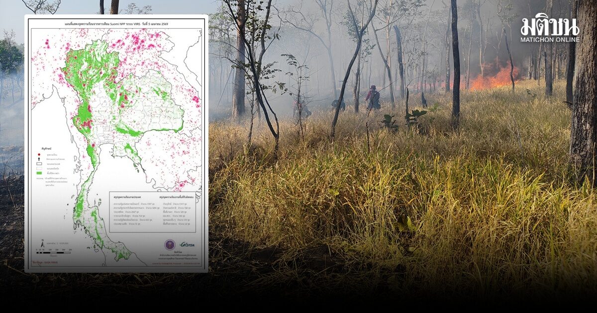 ดาวเทียมซูโอมิ รายงาน จุดความร้อนประเทศไทยลดแล้ว เหลือ 2,927 จุด ขณะที่ป่าอนุรักษ์ ยังอยู่ที่ 1,507 จุด