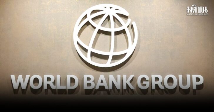 FILE PHOTO: The World Bank Group logo is displayed on a office wall in Karachi