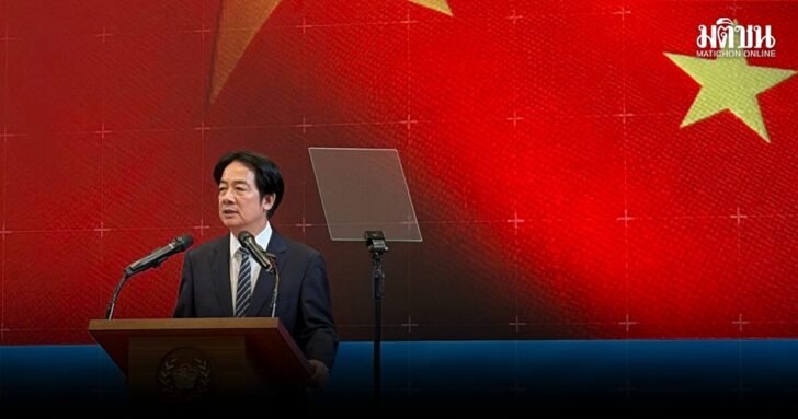 FILE PHOTO: Taiwan President Lai Ching-te speaks at a press conference in Taipei