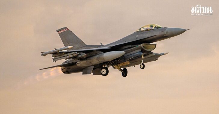 A U.S. Air Force F-16 Fighting Falcon aircraft takes off during Operation Epic Fury