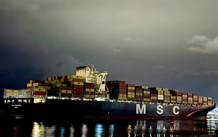 The Panama-flagged MSC Francesca vessel, in Long Beach