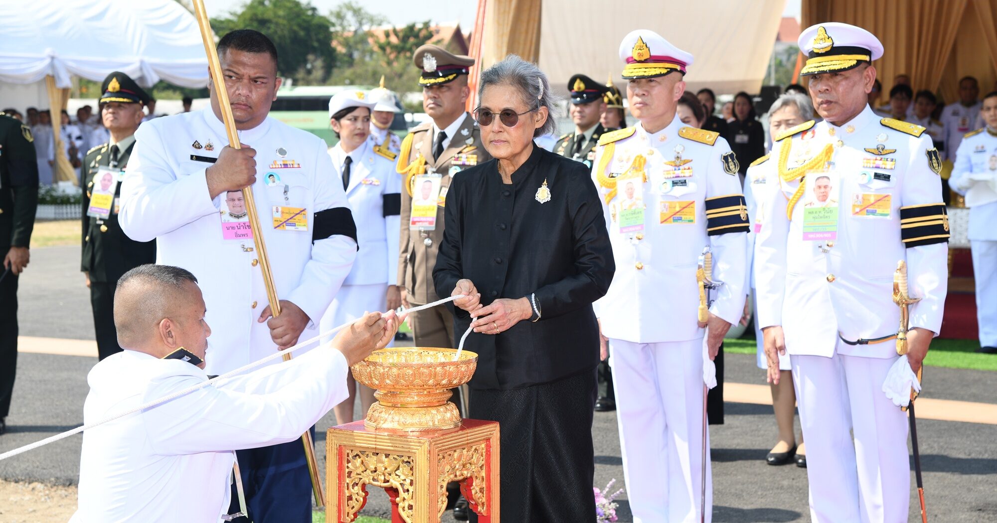 กรมสมเด็จพระเทพฯ ทรงประกอบพิธียกเสาพระเมรุมาศ พระราชพิธีถวายพระเพลิงพระบรมศพ ‘พระพันปีหลวง’
