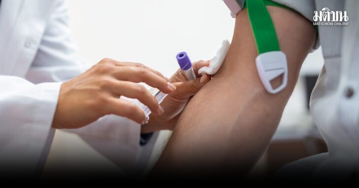 Preparation for blood test by female doctor medical uniform on the table in white bright room. Nurse pierces the patient's arm vein with needle blank tube.