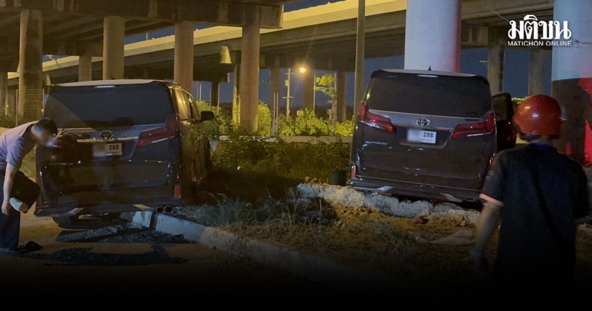 จีนซิ่งอัลพาร์ด ไล่เฉียวกันมา ก่อนพุ่งชนตอม่อมอเตอร์เวย์บางละมุง พังยับ เจ็บ 1