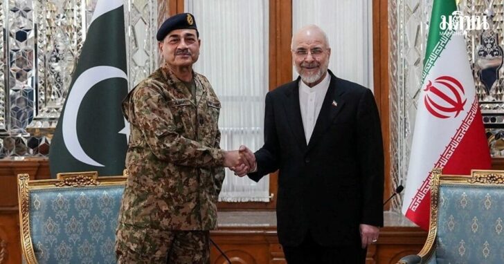Iranian Parliament Speaker Mohammad Bagher Ghalibaf meets with Pakistan army chief Asim Munir, in Tehran