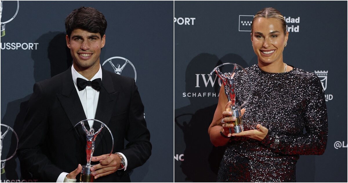 อัลคาราซ-ซาบาเลนก้า-รอรี่ คว้ารางวัลใหญ่เวทีลอเรอุส