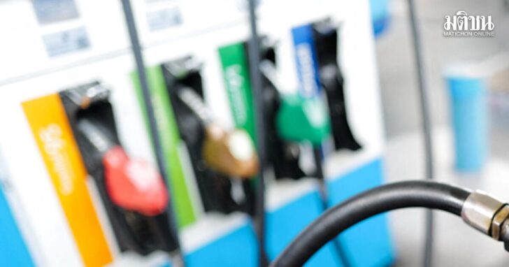 A fuel pump nozzle as it fills a car's tank at a PTT station amid the U.S.-Israel conflict with Iran, on the outskirts of Bangkok