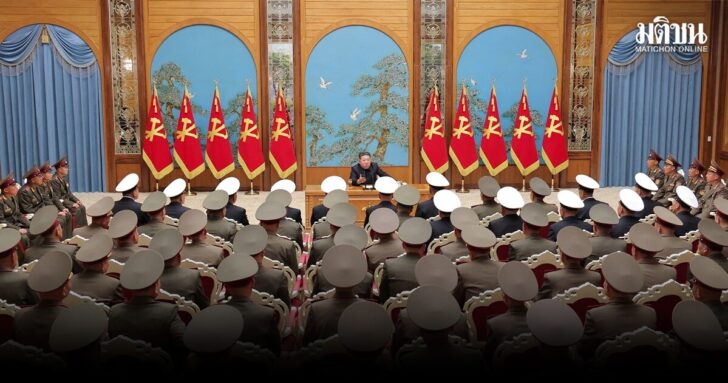 North Korean leader Kim Jong Un meets with division and brigade commanders of the entire army