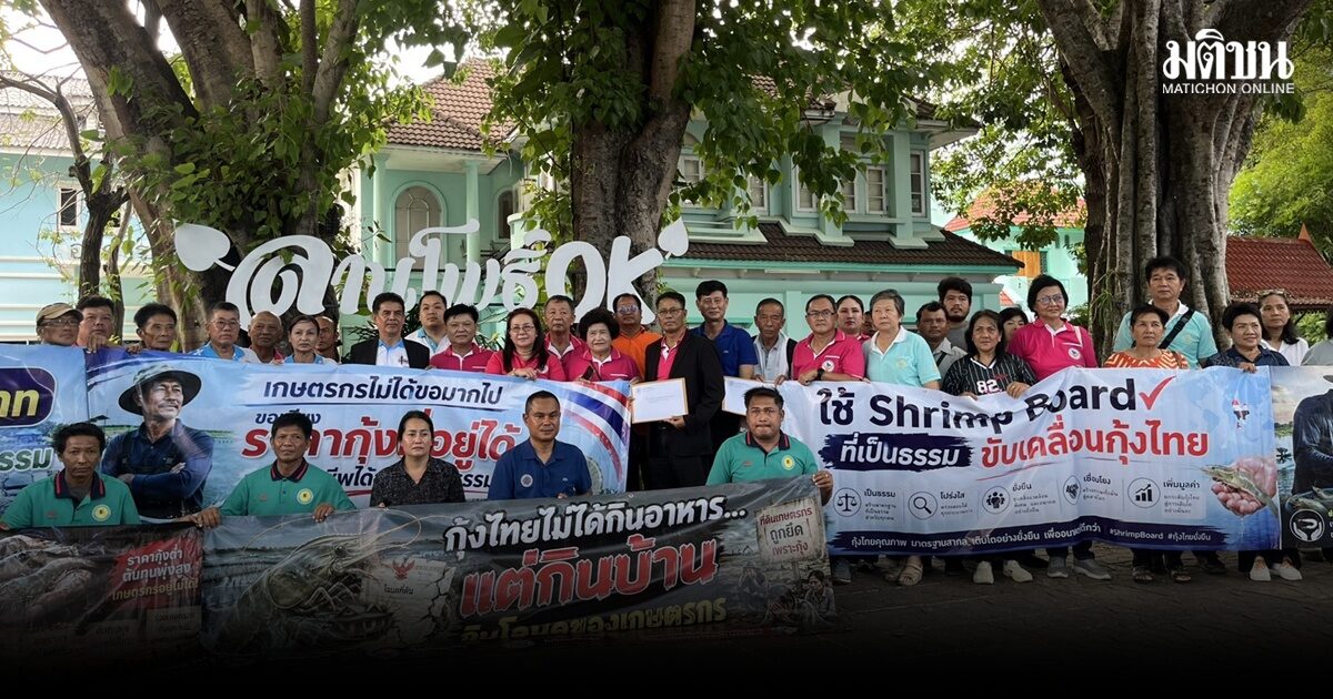 ส.ผู้เลี้ยงกุ้งไทย ร้องกรมประมง แก้ราคากุ้งทะเลตกต่ำกว่าต้นทุน หวั่นลามอุตฯกุ้งทั้งระบบ