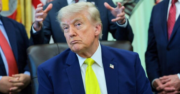 U.S. President Trump delivers remarks in the Oval Office at the White House