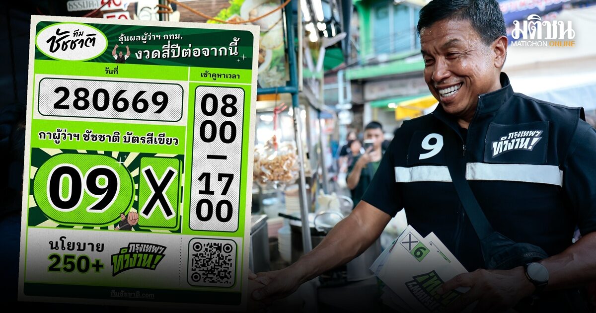 ทีมชัชชาติ แจกเรียงเบอร์ ลุ้นหวย งวด 4 ปี ออกเลข 09 ซื้อหนเดียวในคูหา 28 มิ.ย.นี้