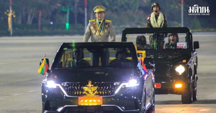FILE PHOTO: Myanmar's military leader Senior General Min Aung Hlaing participates in a parade in Naypyidaw, Myanmar