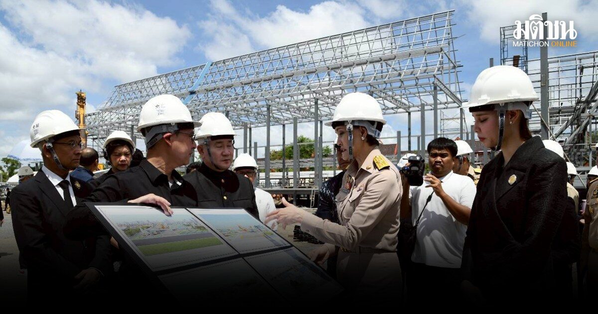 ศุภจี ตรวจความคืบหน้า พระเมรุมาศ พระราชพิธีถวายพระเพลิงพระบรมศพ พระพันปีหลวง โครงสร้างคืบ 50%
