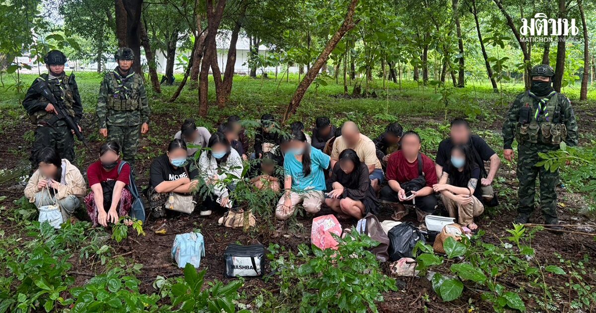 รวบ 20 เมียนมา ซ่อนในป่าข้างแม่เมยซิตี้ เตรียมลอบเข้าไทย ไร้พาสปอร์ต ส่งตม.เอาผิด