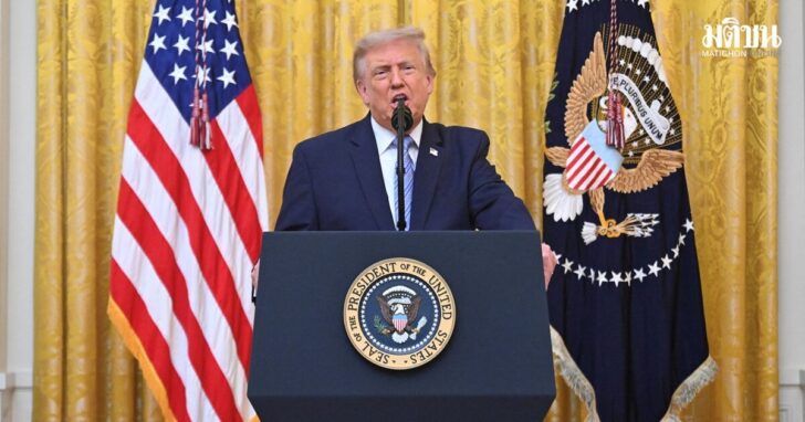 U.S. President Donald Trump addresses the nation from the White House in Washington